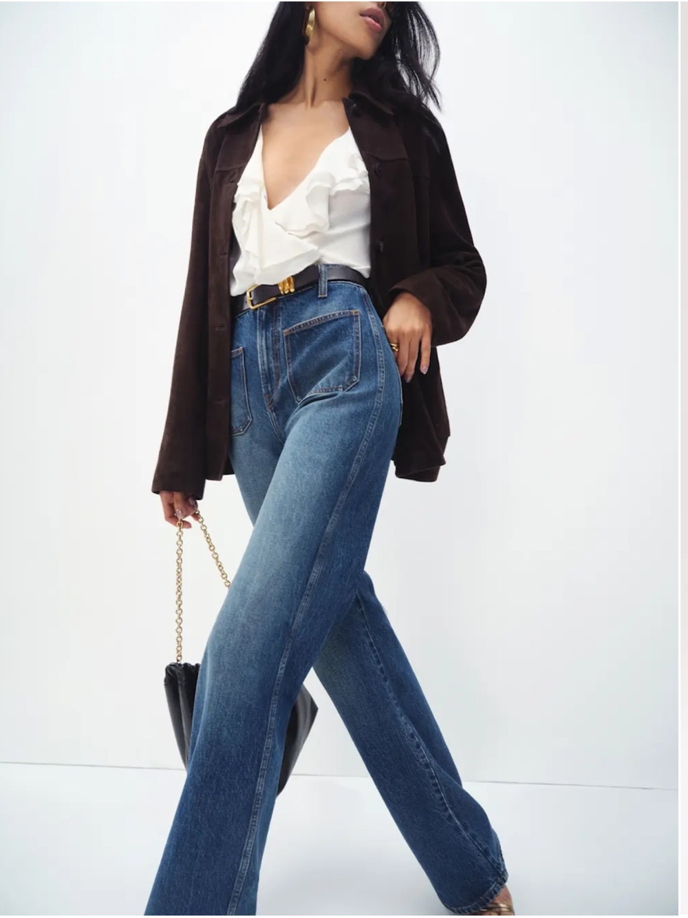 BNNW Reformation Alyssa Stretch High-Rise Wide-Leg Long Jeans. Limited Edition. - Picture 3 of 11